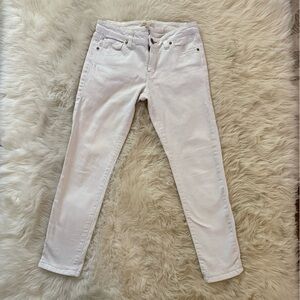 Cabi Skinny Jeans Womens 6 White Denim Cotton Blend Mid Rise Zip